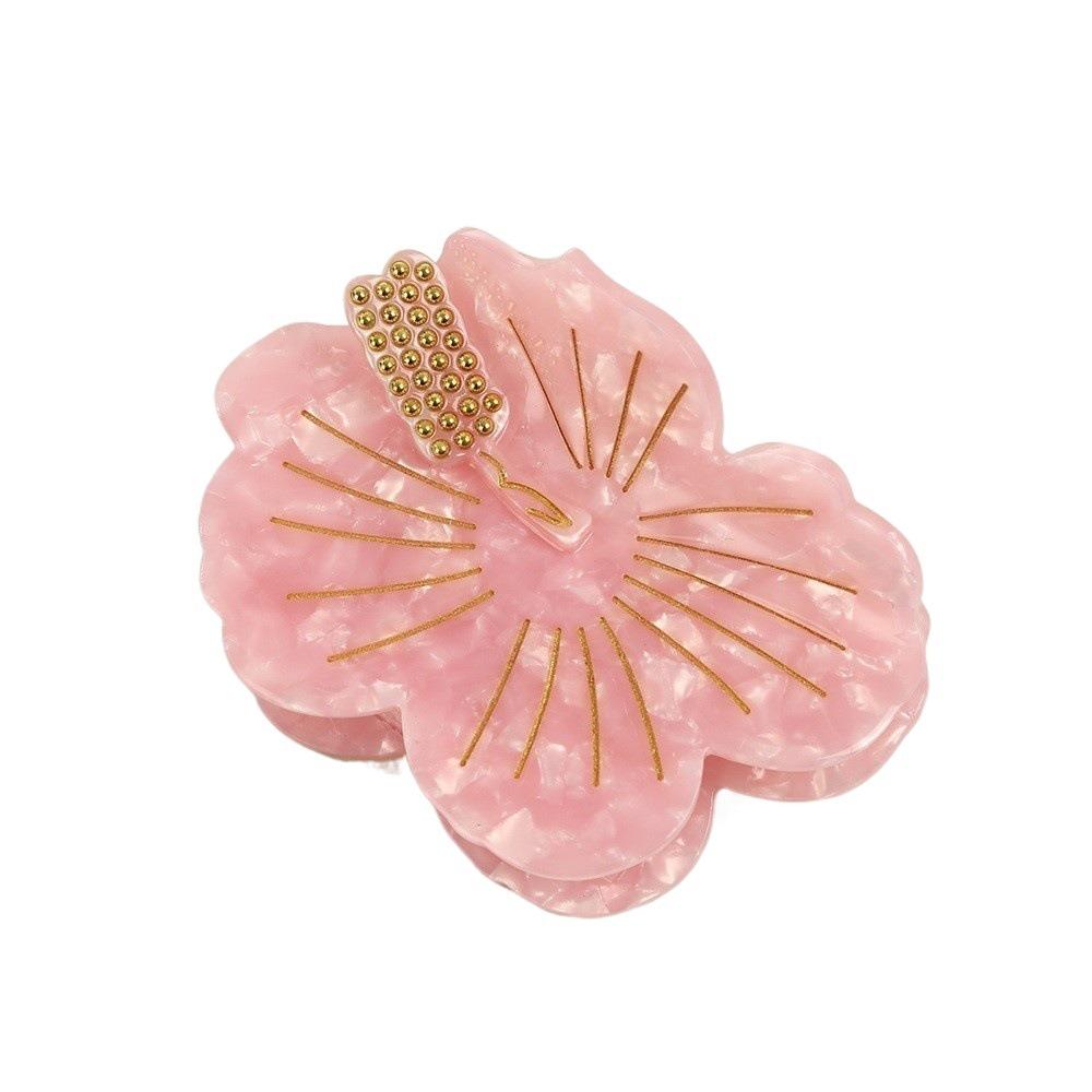 Japanese Style Peach Blossom Shark Clip Waterproof Flower Hairgrips  Ponytail Holder