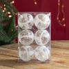 6 Stück/Set Transparente Weihnachts-Schneekugeln Anhänger Elch/Haus Acryl Weihnachtsbaumkugel Ornament 6cm Malerei Weihnachtsbaumdekoration