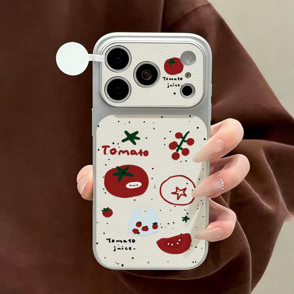 Korean graffiti splash ink tomato for iPhone17/16/15/14 ProMax Apple 13 women 12 mobile phone case