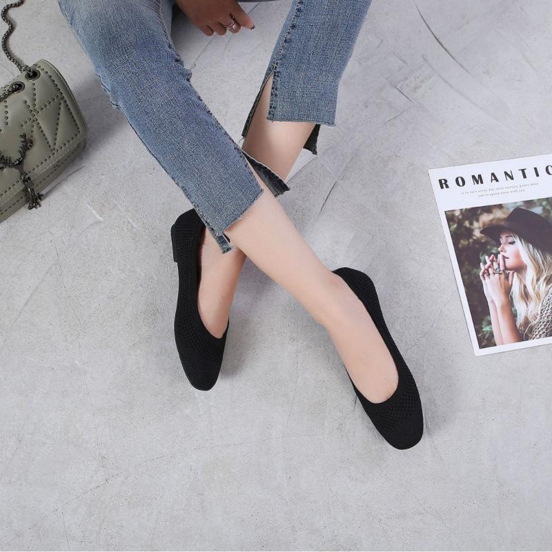 New fly-woven shoes women's comfortable and versatile flat-soled single shoes breathable women's shoes maternity shoes flat heels