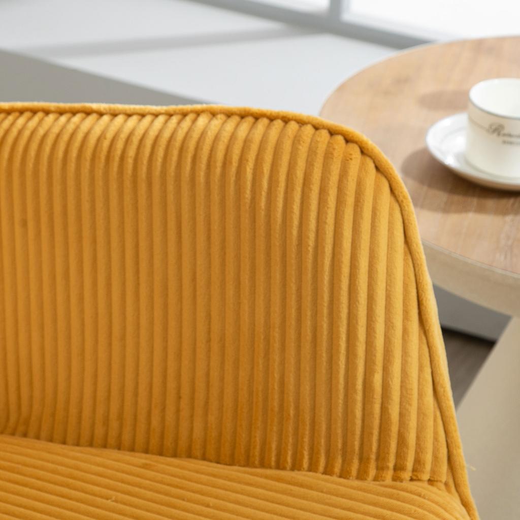 Vintage Rocking Chair, Curved Rockers, Thick Padding, Beech Wood & Steel, Yellow