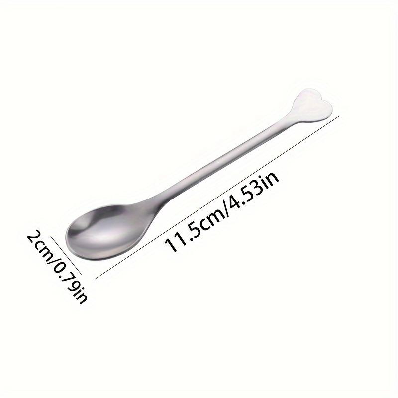New Stainless Steel Spoons with Heart-Shaped Handle Coffee Tea Soup Stirring Spoons Mini Dessert Spoon Tableware Kitchen Tools