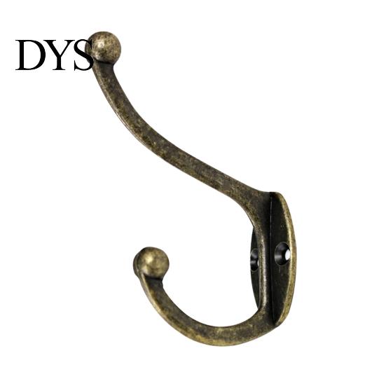 Vintage Clothes Hook Durable Bronze Zinc Alloy Double Leg Hanger for Wardrobes