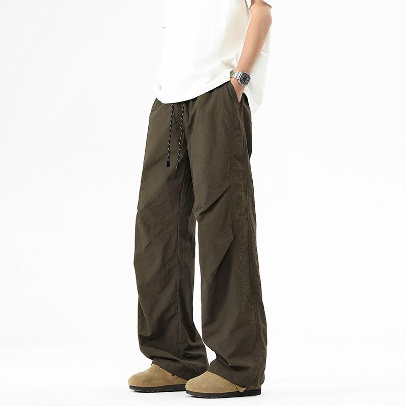Mountain outdoor men's summer overalls straight wide-leg pants casual versatile loose trousers men