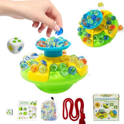 Marble Balance Game with 60 Marbles for Kids & Adults Skill & Dexterity Games, Family Party Game for 1-4 Players, Ages 6+