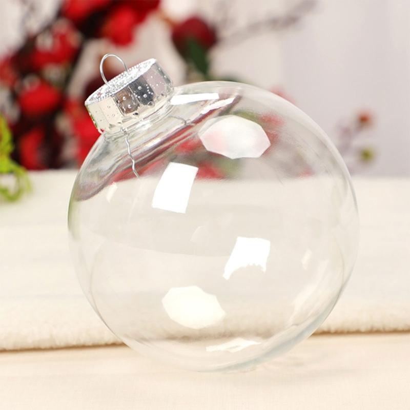 6Pcs/lot Clear Empty Christmas Ball Ornaments with Removable Gold/Silver Metal Hangers Great for Wedding Party Holiday