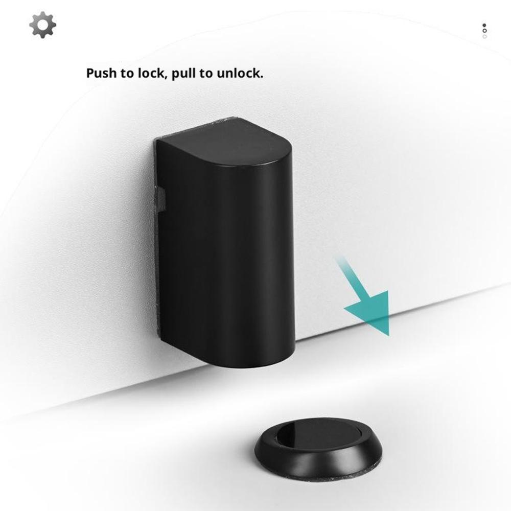 Zinc Alloy Invisible Magnetic Door Stopper Anti-Collision Windproof No-Drill Door Holder for Bedroom Bathroom