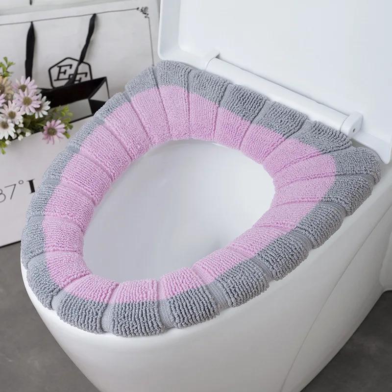 1Pc Bathroom Toilet Seat Cover Soft Warmer Washable Mat Cover Pad Cushion Seat Case Toilet Lid Cover Accessories Bath Home