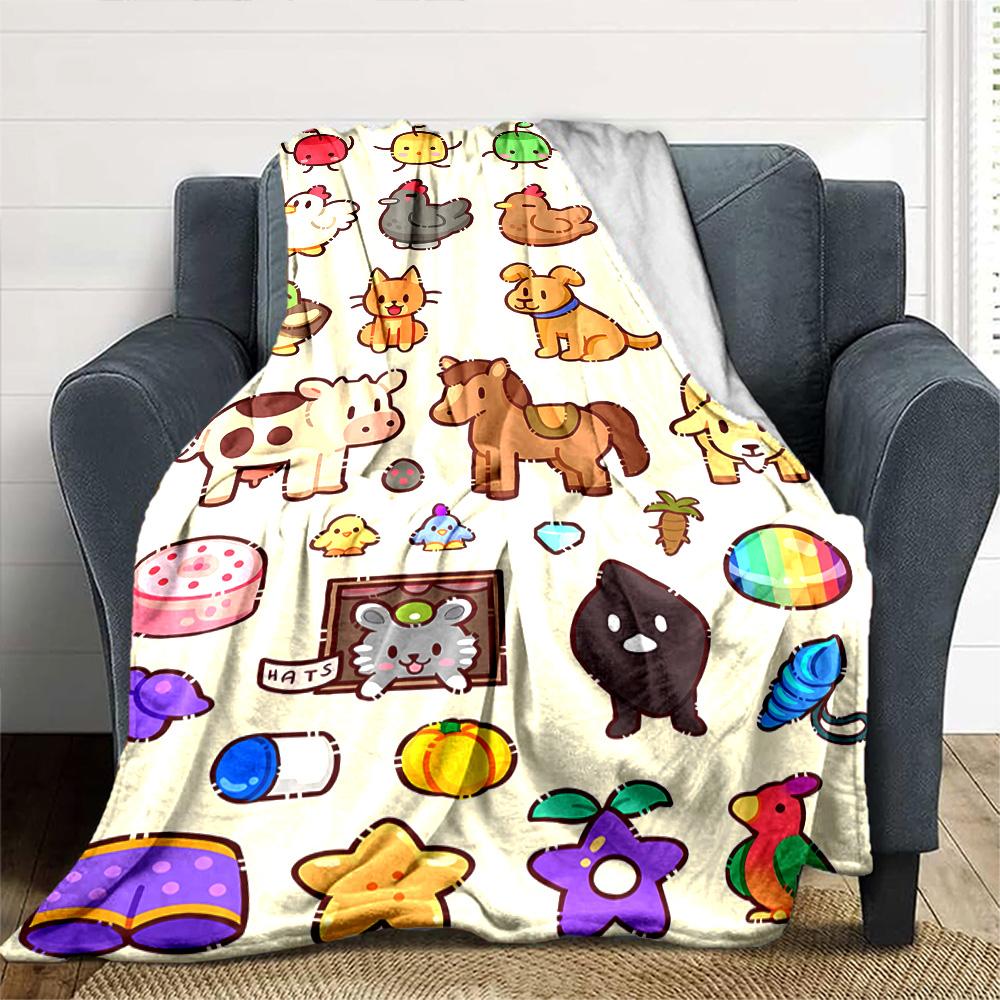 1pc Blanket - game Stardew Valley Print Design,Lightweight Blanket for Sofa,Bed- Soft &Warm,Gift for All Seasons