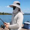 Lightweight Summer Hat Breathable Mesh Bucket Hat 360-Degree Sunshade Fisherman with Detachable Face