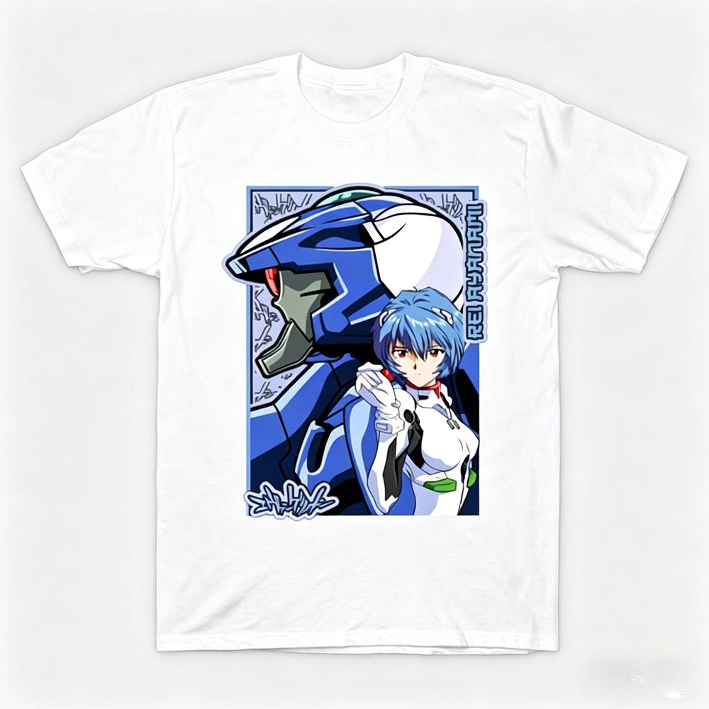 2026 Summer New Arrival Evangelion Pattern Street Style Print ShortSleeve TShirt Y2K Style Suitable for Both Unisex and Unisex