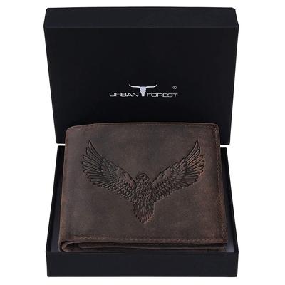 Cartera de cuero con bloqueo RFID marrón vintage Zeus para hombre