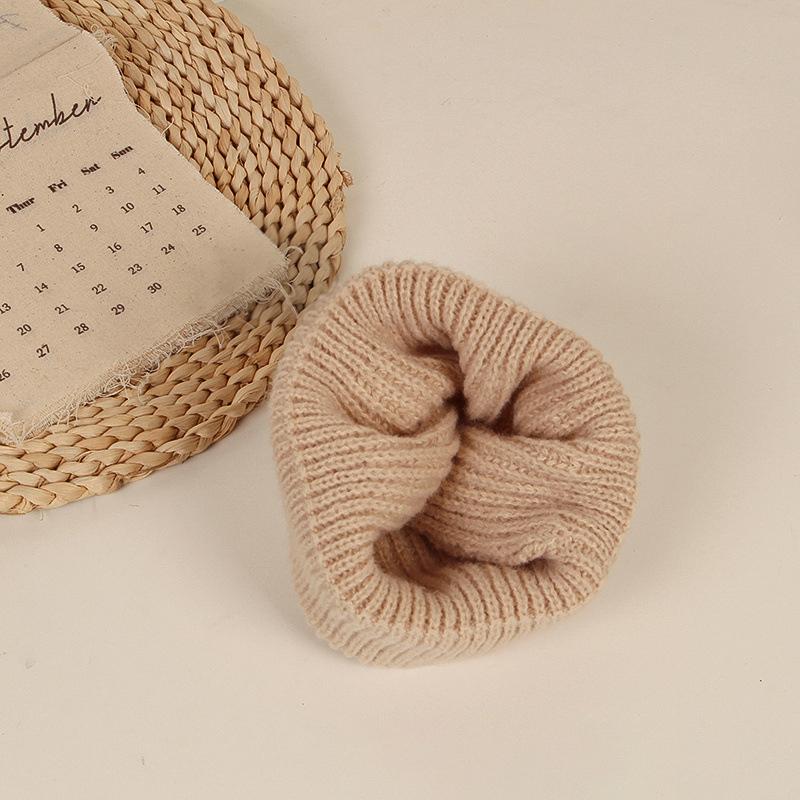 Solid Color Warm Knitting Children's Cap Autumn Winter R Letter Melon Caps for Baby Korean Casual Boys Girls Brimless Hat Beanie