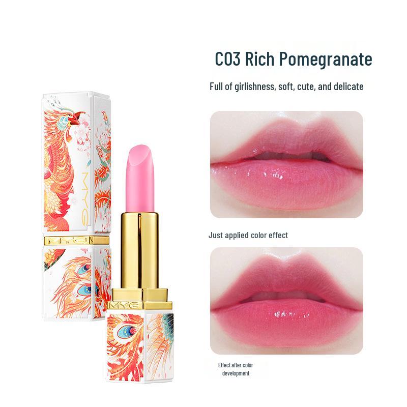 

Бальзам для губ Meiyan Tang, меняющий цвет от температуры - Увлажняющий, Нелипкий, Водостойкий, в китайском стиле, Энергичный персиковый оттенок для осени и зимы. 3.8g