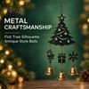 Creative Holiday Soft Furnishings Christmas Wind Chime with Metal Bells, Vintage Santa/Snowman/Deer/Bell/Wreath Iron Durable Festival Gifts