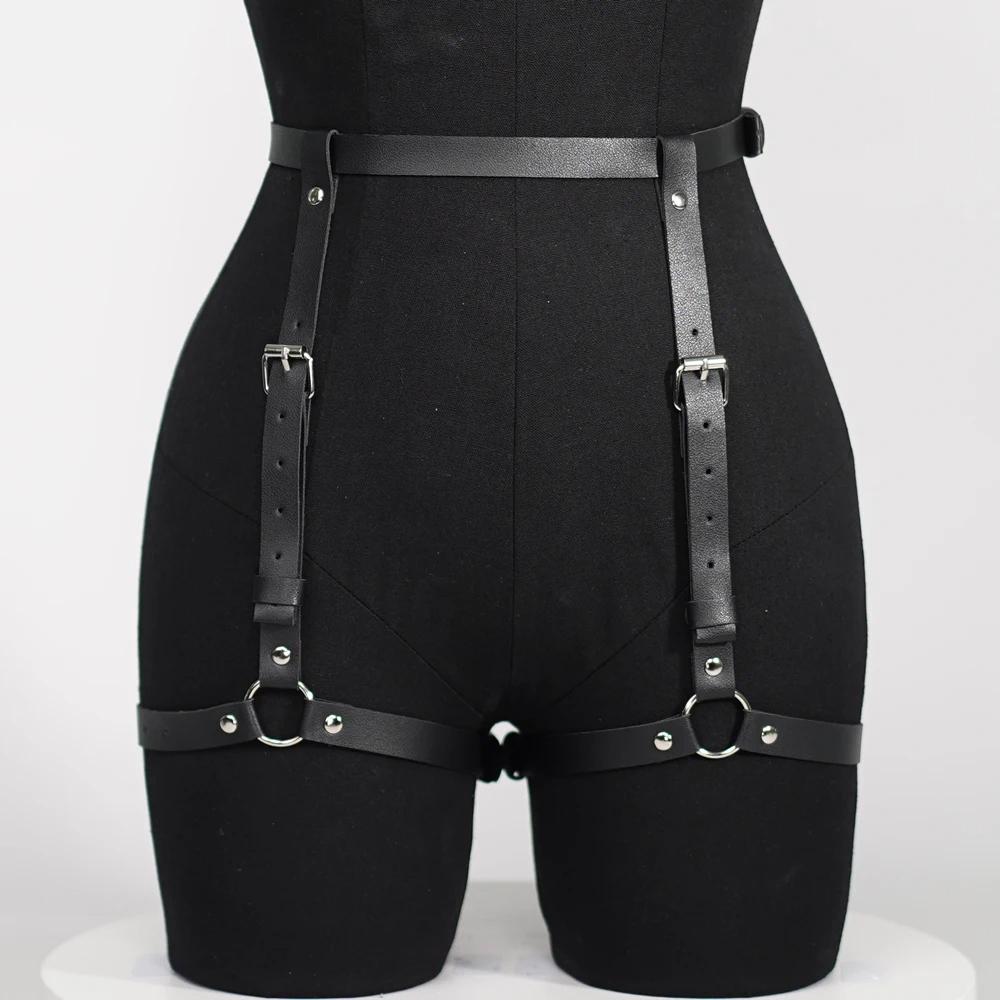 

Fashionable Women S Pu Leather Leg Harness Body Harness Breast Punk Gothic Leg Garter Belts Gothic Waist Belt Clothing Accessor