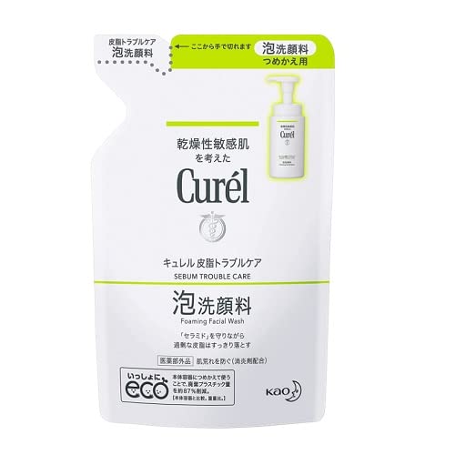

Set of 3 Kao Curel Sebum Trouble Care Foaming Facial Cleanser Refills (130mL) [Quasi-drug]