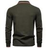 Men's Long Sleeve Polo Shirt Classic Solid Color Button Down Collar Slim Fit Casual Top for Everyday Wear Comfortable Fabric
