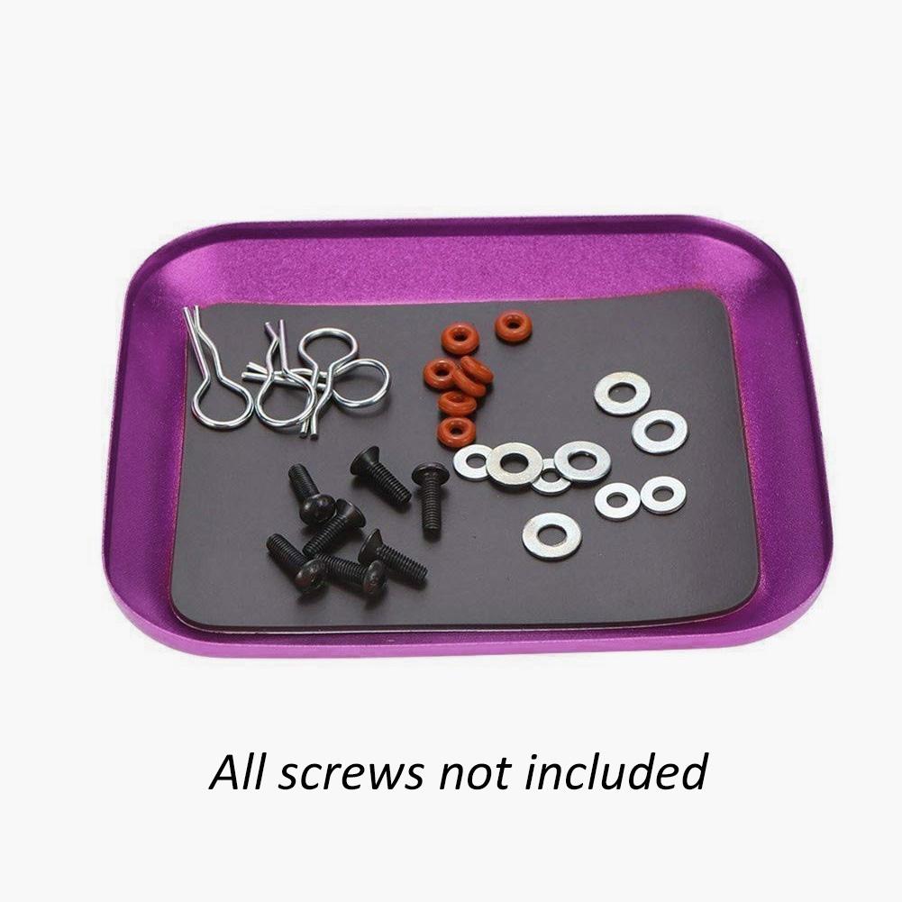 Magnetic Small Parts Tray Plate Screw Storage Nuts Screw Bolts (Purple)
