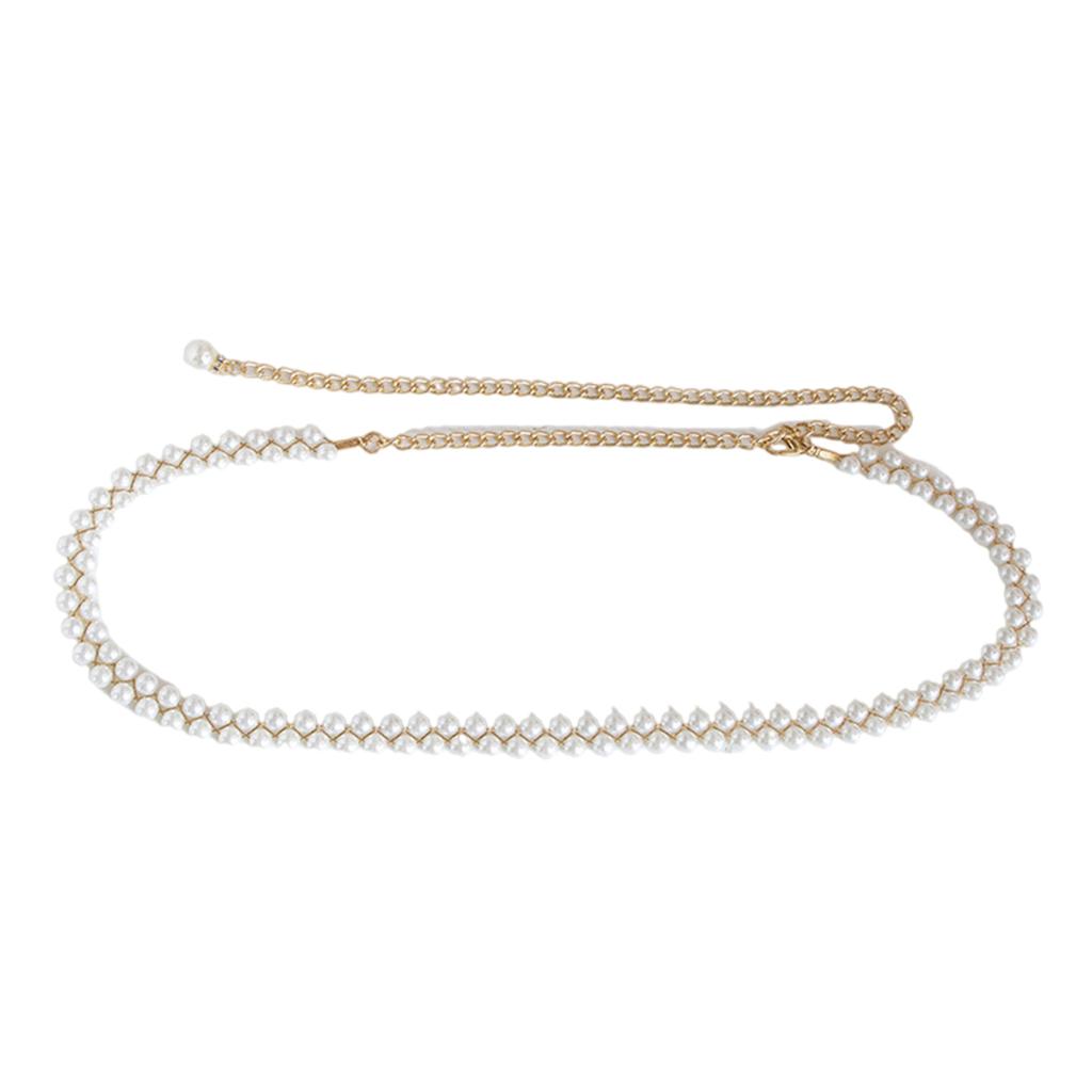 Shimmering Waist Chain for Female Fashion Pearl Wedding Chain Decorative Chain Belt Party Waistband Waist Accessories