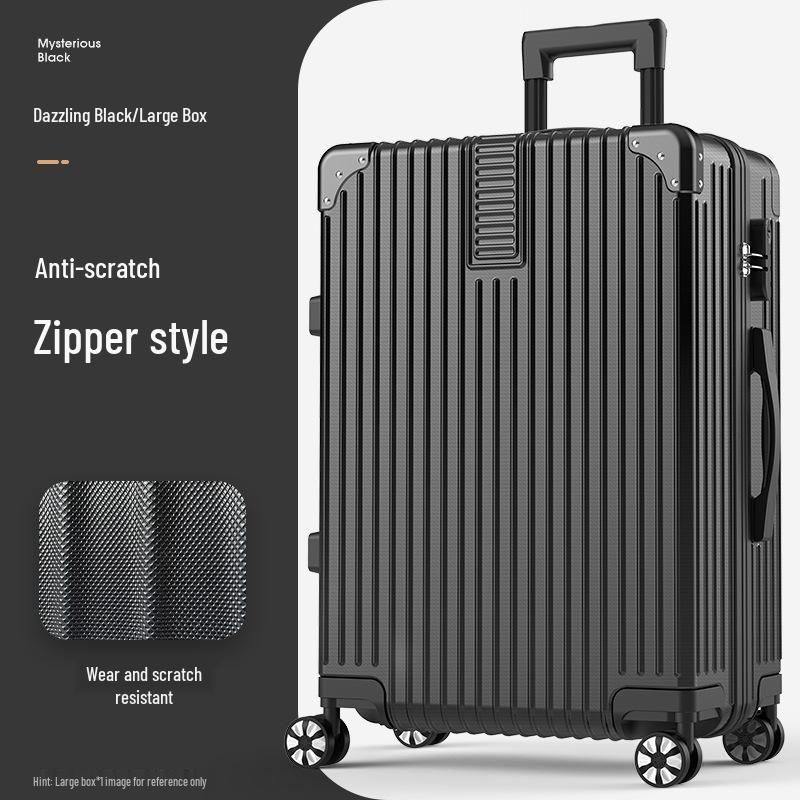 32-Inch Large Capacity Trolley Suitcase with Universal Wheels - Durable Leather Design for Men and Women