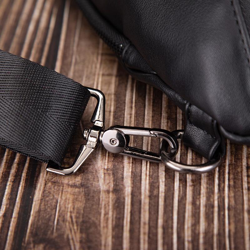 Men's Chest Bag Messenger Bag Korean Version of The Trendy Shoulder Bag Leather Casual Diagonal Backpack Men's PU Fashion Dumpling Bag