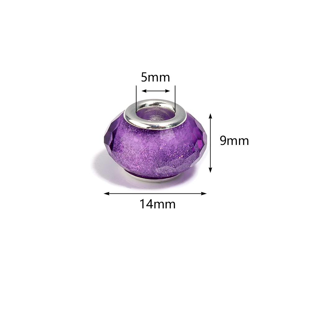 20pcs 14x9mm Resin Beads Multicolor Faceted Big Hole Loose Spacer Beads For Jewelry Making DIY Bracelets Keychain Accessories