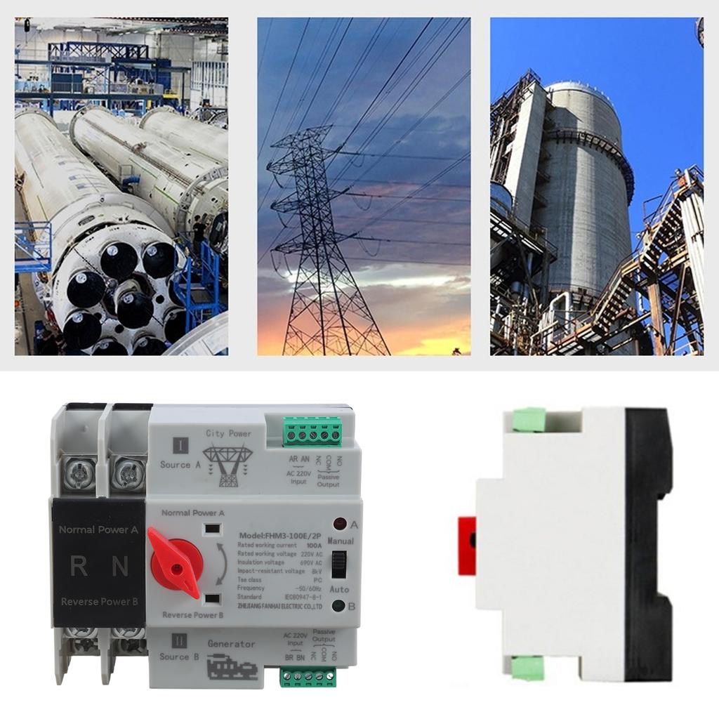 2P 100A Dvojitý výkonový automatický převodový spínač Elektrické přepínače přepínače Přepínač generátoru Trvalý