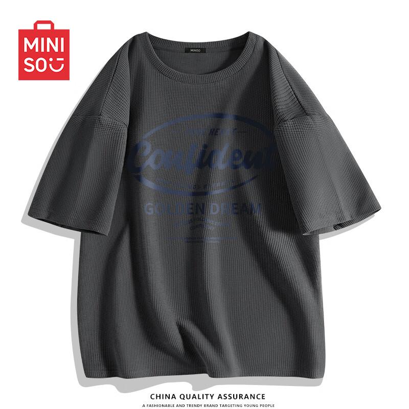 MINISO Men s Waffle Knit Short Sleeve T-Shirt L