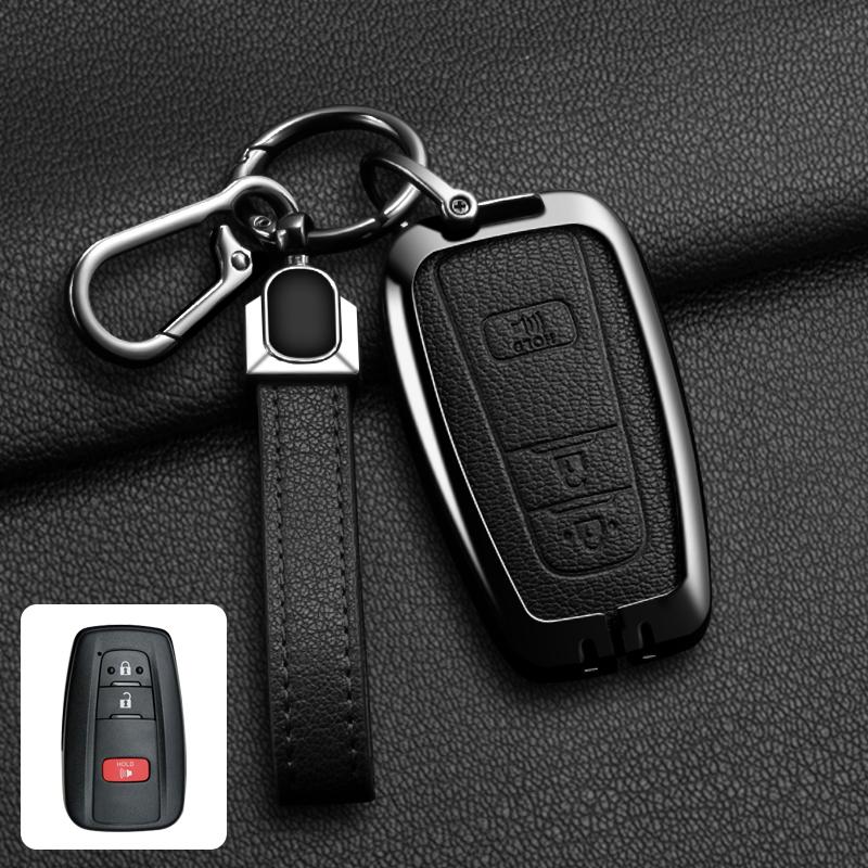 Metal Car Remote Key Case Cover For Toyota Corolla Hybrid 2021 Rav4 Camry Highlander Prius C-HR 2018 2019 2020 2022 Accessories