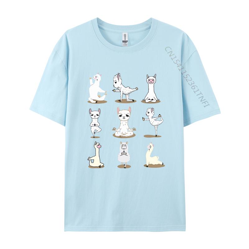 Llama Yoga Poses Yoga Peace Summer TShirt Casual Cotton Mens Tops T Shirt Normal On Sale T Shirt Black