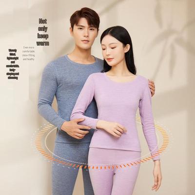 Autumn & Winter Couple's Extra-Thick Wool Silk Underwear Set - Fleece-Lined for Men & Women