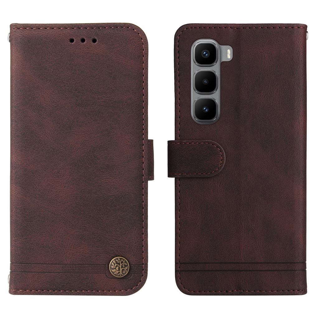 For Infinix Hot 60 Pro+ 4G Leather Wallet Cases Skin Touch Phone Cover Stand with Strap