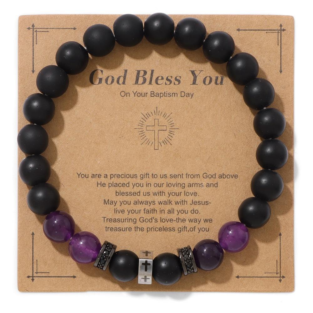 JYL TS Bracelet Men s  Name Custom Honors Identity & Individuality amethyst