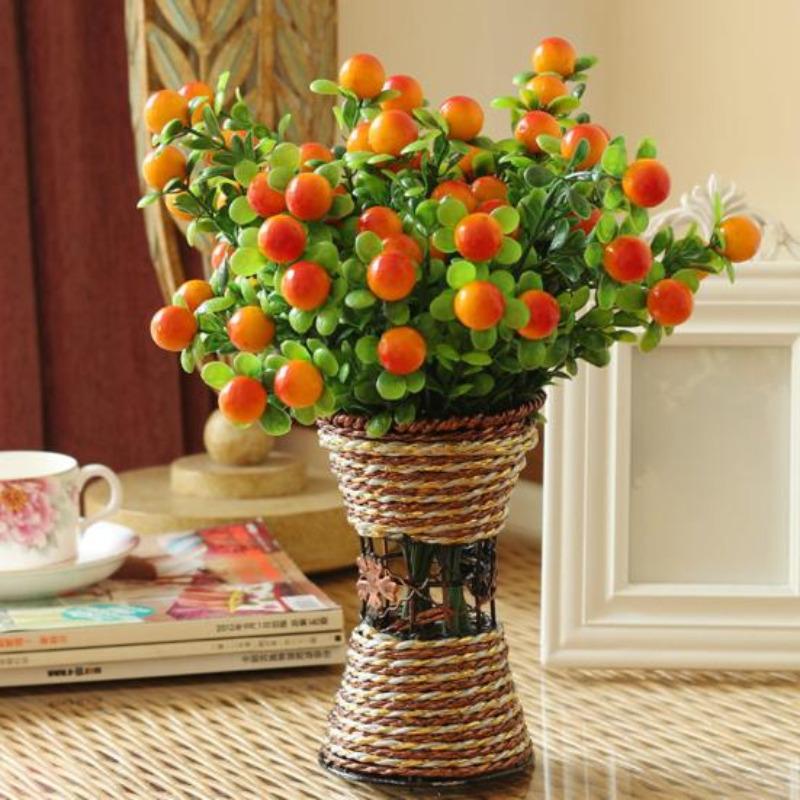 1Pc 6 Branches 18 Heads Artificial Fruits DIY Art CDN
