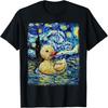Rubber Duck Ducky Starry Night Painting T-Shirt