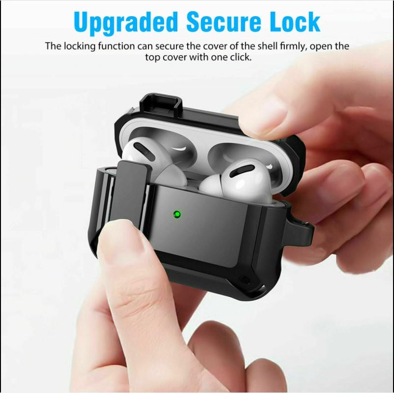 Armor Shockproof Case For Apple AirPods Pro 3 2 Air Pods 4 3 Earbuds Accessories Cover Keychain Switch Coque Capa Fundas