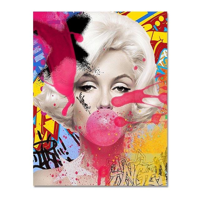 

Мэрилин Монро дует жевательную резинку, картина маслом, современные сексуальные женские постеры и принты, украшение для гостиной, дома, стены 21cm×30cm NoFrame