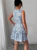 Elegant Floral Print Slimming Bodycon Dress for Women - Sleeveless Round Neck Design