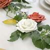 25pcs Fake Artificial White Roses With Stem, Home, Party & Wedding Decorations, For DIY, Bridal Shower Bouquets & Centrepieces/Arrangements