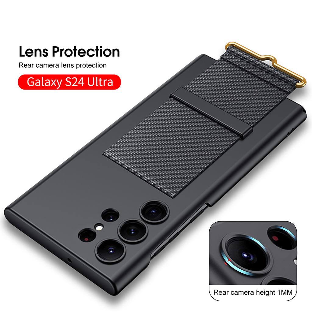 Samsung S24ultra Wristband Ultra Thin Mobile Phone Case Creative S24 Trendy Brand Couple Men and Women S24plus Case