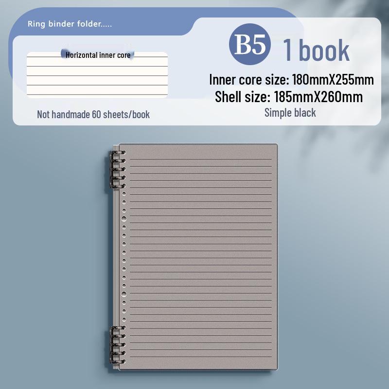 Scratch-Resistant Transparent Loose-Leaf Notebook for Students - Removable Square Grid Design, High Value.