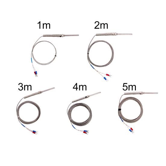 1/2/3/4/5m 50mm Probe K-Type Thermocouple Temperature Sensor Meter M8 Thread