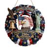 Patriotics Door Decoration Sign 4th of July Wreath for Front Door Hanger Memorial Day Wooden Hanging Sign Wood Plaque