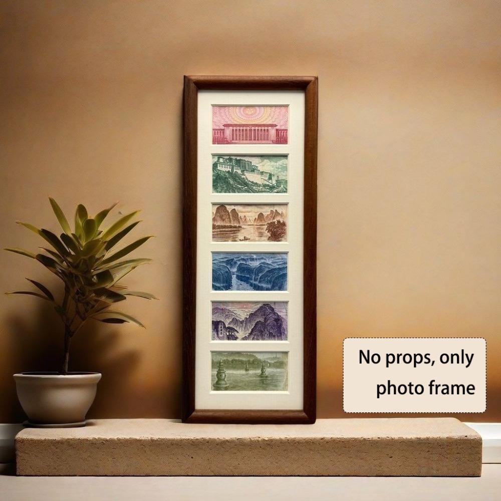 Wooden Coin Display Picture Frame Coin Calligraphy and Painting Photo Ornaments Photo Frame Decorative Painting Lucky-enhancing