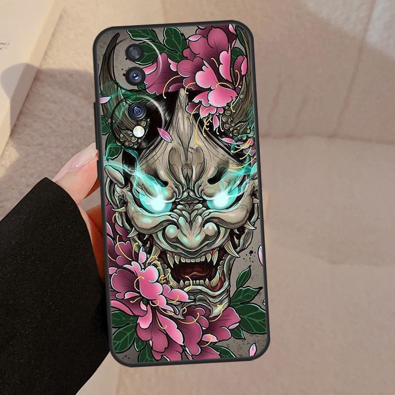 Japanese Oni Hannya Demon Mask For Honor 90 70 50 Lite Magic 5 Pro 8X 9X Phone Case For Honor X8a X9a X7a X6a X9 X7 X8 X9b