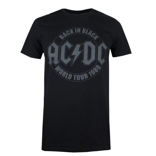 AC/DC Mens Back In Black Emblem T-Shirt