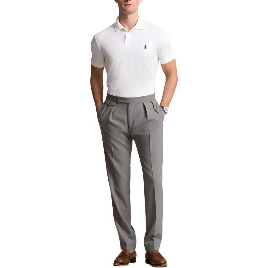 Polo Ralph Lauren FW24 Custom Slim Fit Logo Print Solid Short Sleeve Polo Shirt Men Tops White MNPOKNI1N822982-100