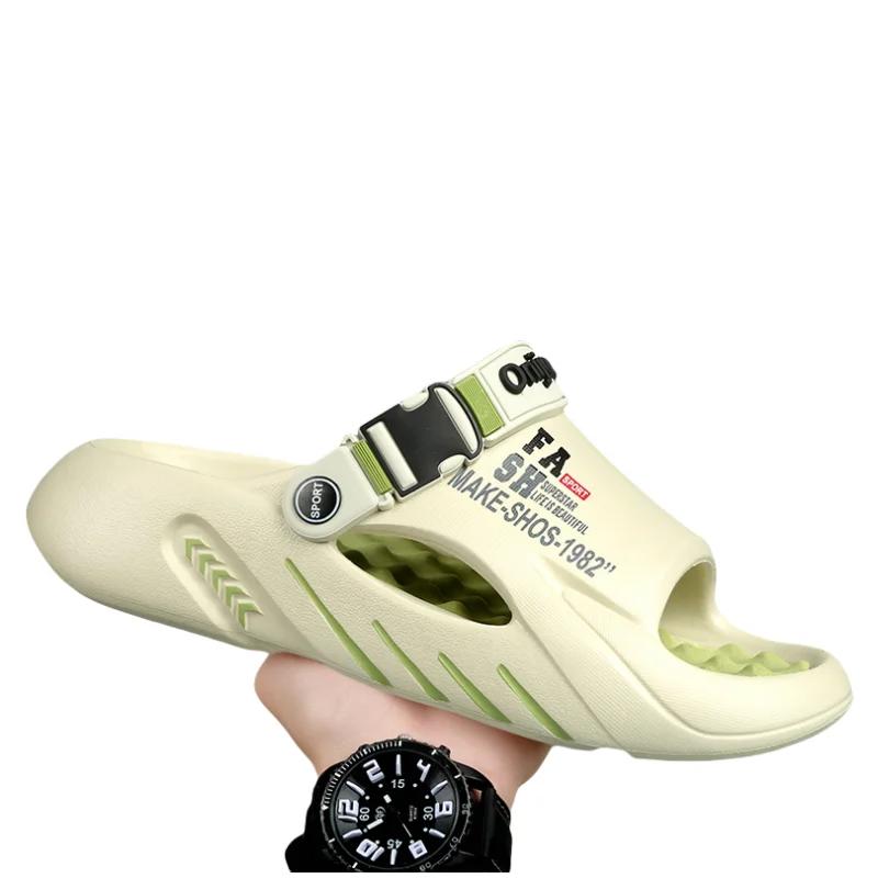 New Men's Slippers Indoor Outdoor Sandals Beach Massage Comfortable Soft Slides Casual Shoes Home Men's Sandals Big Size 46 47