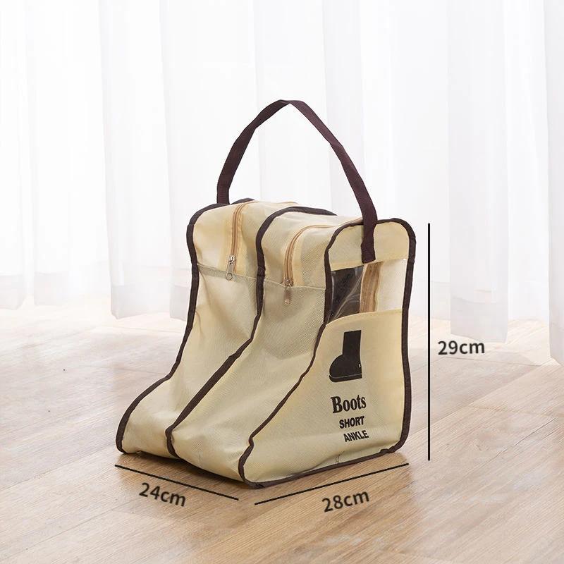 

Dust Proof Rain Boots Storage Bag Travel Zipper Pouch Portable Drying Protect Shoes S-Beige